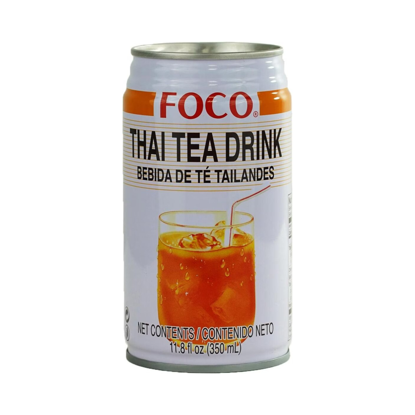 Foco Thai Tea Drink | Erfrischendes Getränk | 350 ml | authentischer thailändischer Tee | mit Eiswürfeln