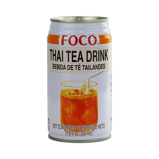 Foco Thai Tea Drink | Erfrischendes Getränk | 350 ml | authentischer thailändischer Tee | mit Eiswürfeln