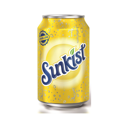 Sunkist Lemon-Lime | erfrischendes Getränk | gelbe Dose | natürliche Aromen | Zitrusgeschmack
