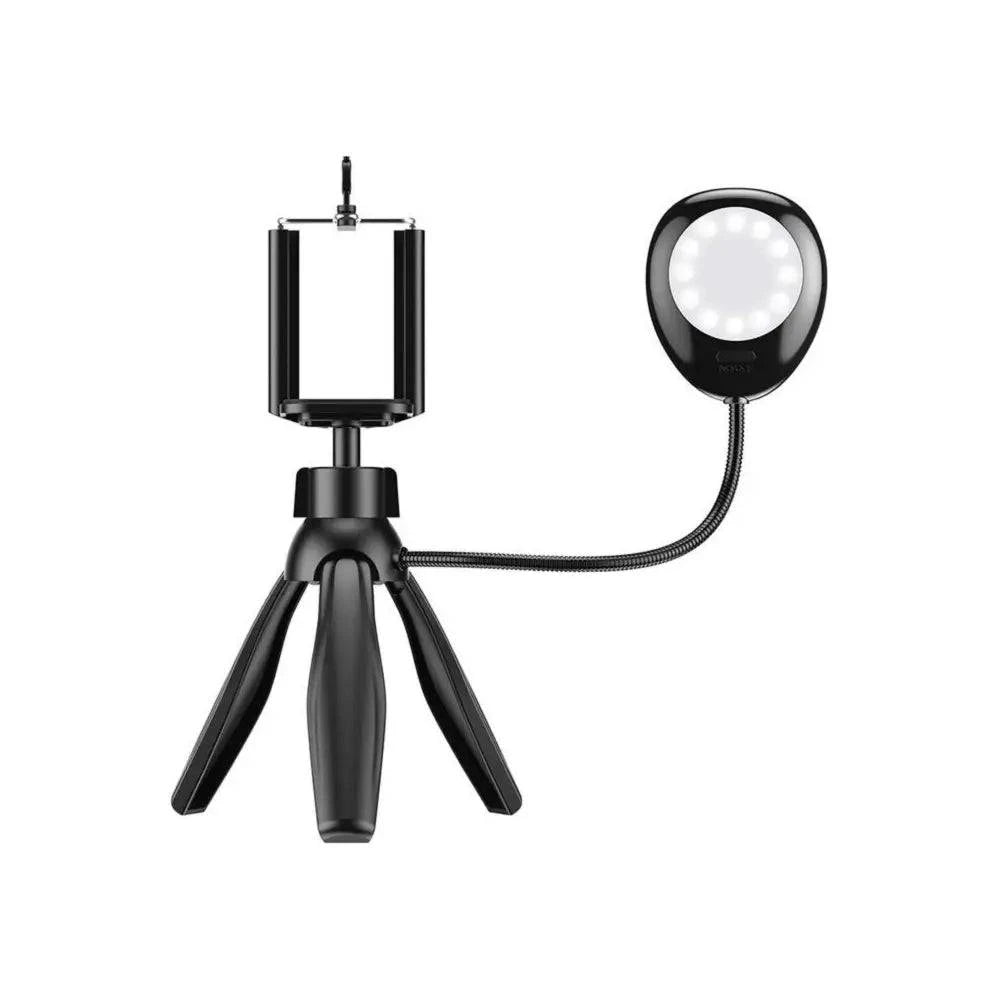 Apexel Telefonhalter/Stativ APL-JJ21FL mit LED-Licht (schwarz)
