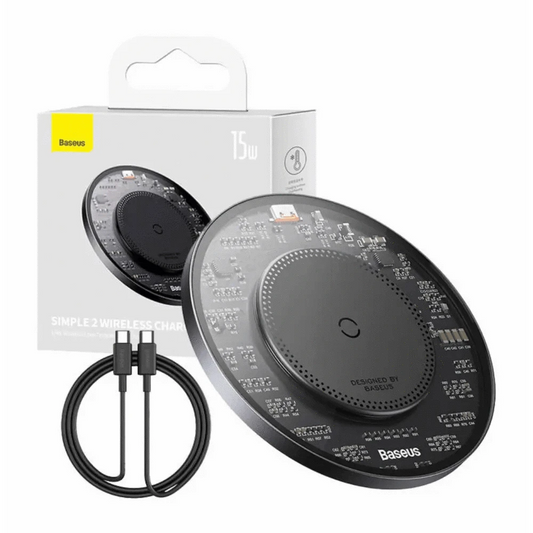 Baseus Simple 2 Wireless Charger 15W with USB-C to USB-C Kabel 24W - 24 Store GmbH