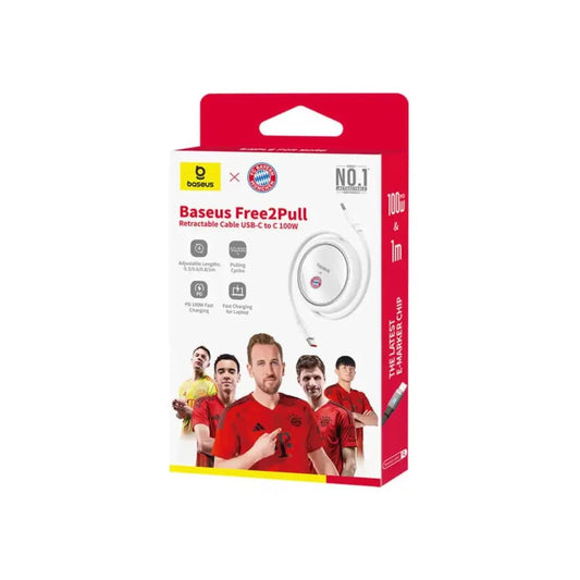 Baseus USB-C auf USB-C 100W Ladekabel (Weiß) Bayern Edition - 24 Store GmbH