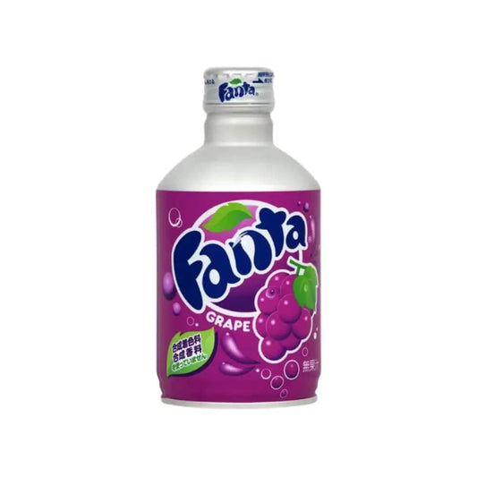 Fanta Grape Soda | Metallflasche | lila | erfrischendes Getränk | sprudelnd