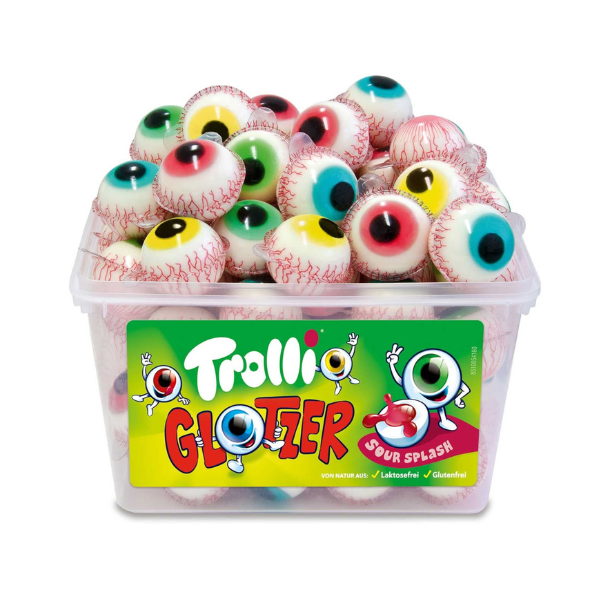 Trolli Glotzer Schaumzucker-Gummibonbon mit Super Saure Füllung 1 Stück