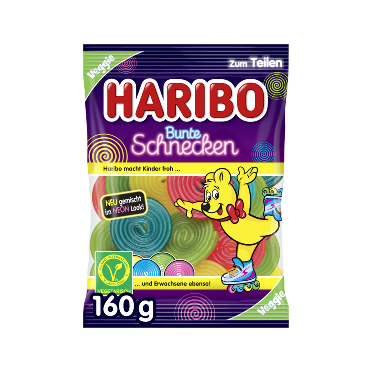 Haribo Bunte Schnecken Neon 160g