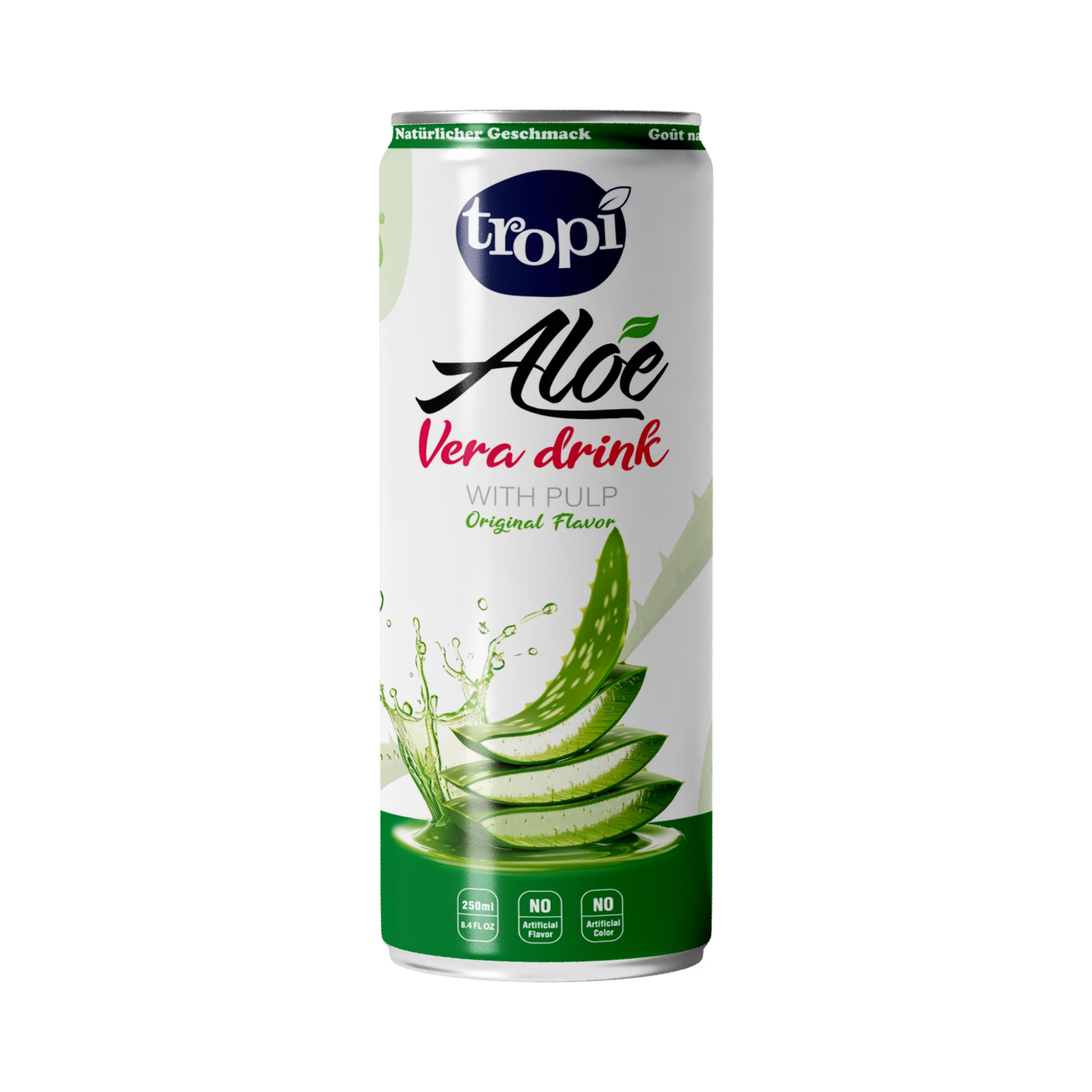 Aloe Vera Getränk | Tropi | mit Fruchtfleisch | erfrischender Geschmack | 330 ml Dose