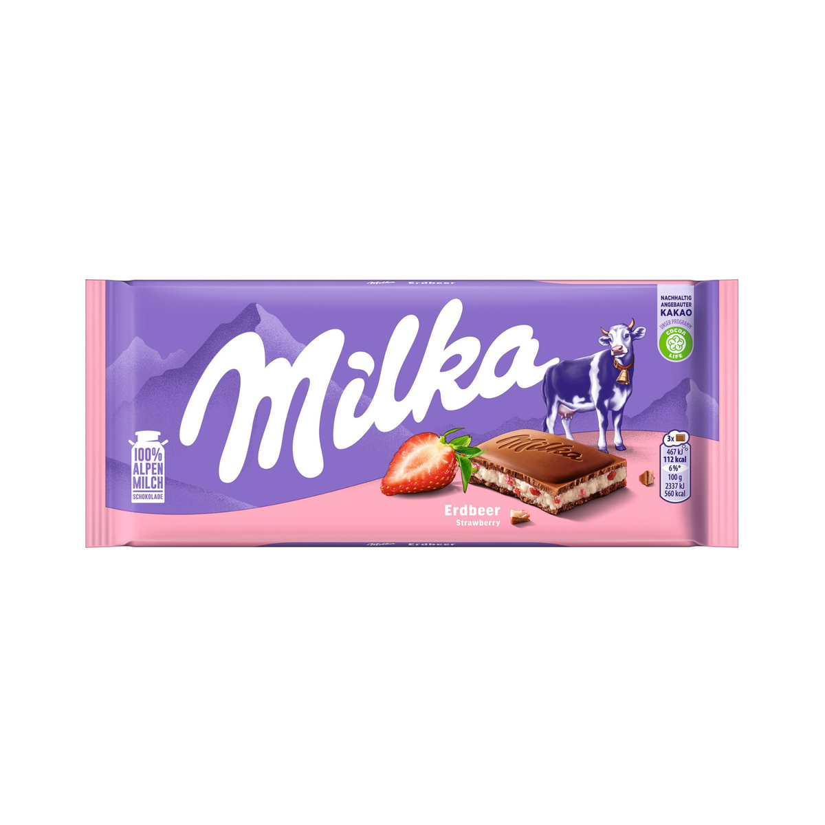 Milka Tafelschokolade Erdbeer 100 g