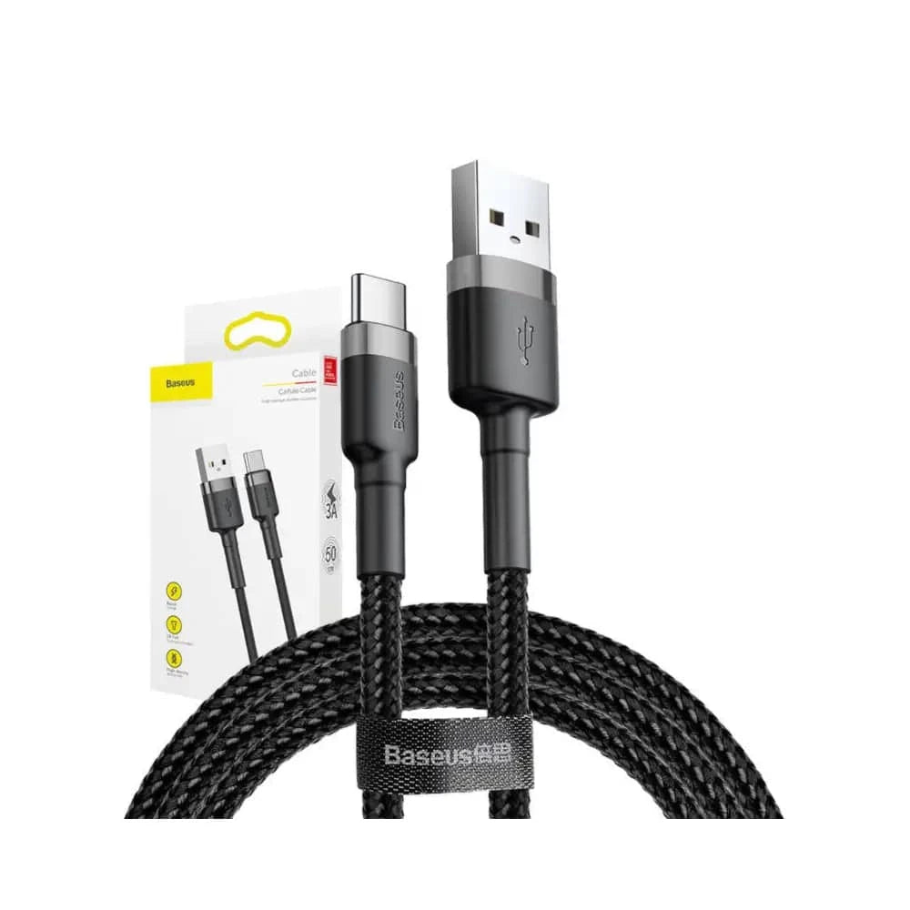 Baseus Cafule-Kabel USB-C 3A 0,5 m (Grau+Schwarz) - 24 Store GmbH