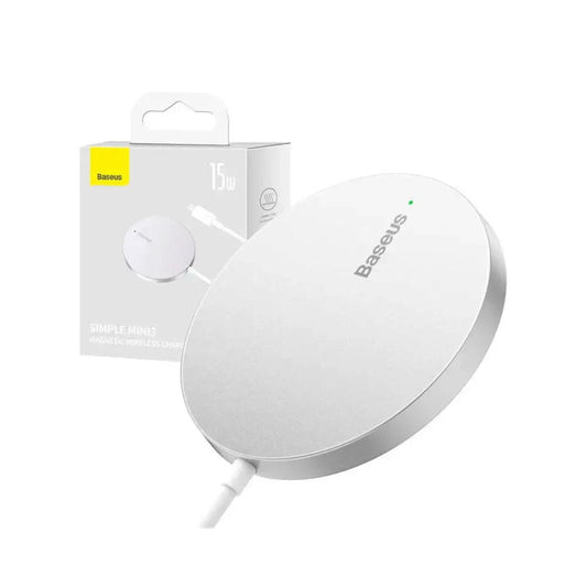 Chargeur sans fil Baseus Mini3 15W magnétique argent | 24 Store