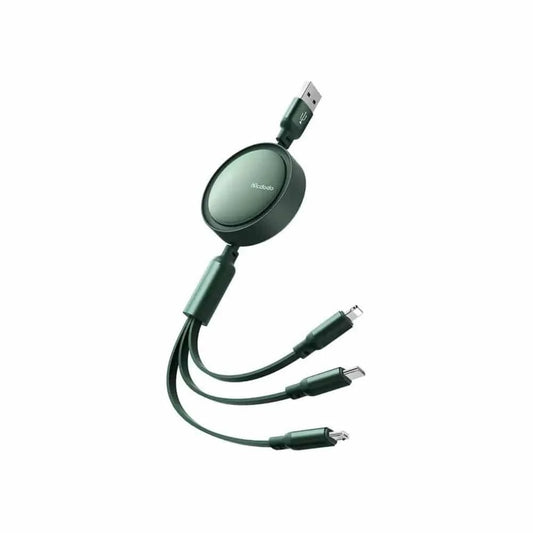 Câble Mcdodo 3-en-1 USB 1.2m rapide et compact vert | 24 Store