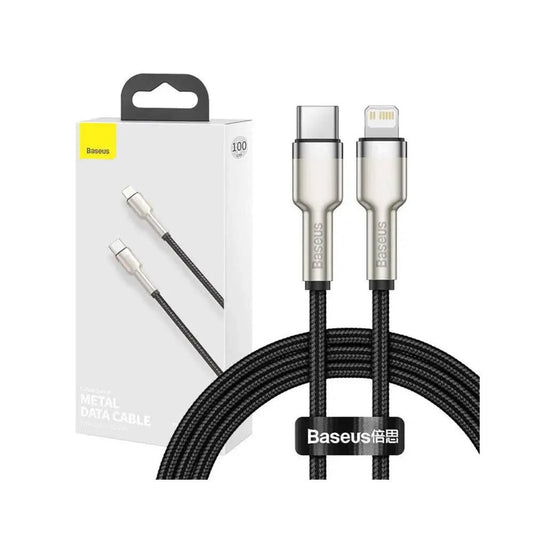 Câble USB-C Lightning Baseus Cafule 20W PD 1m Noir | 24 Store
